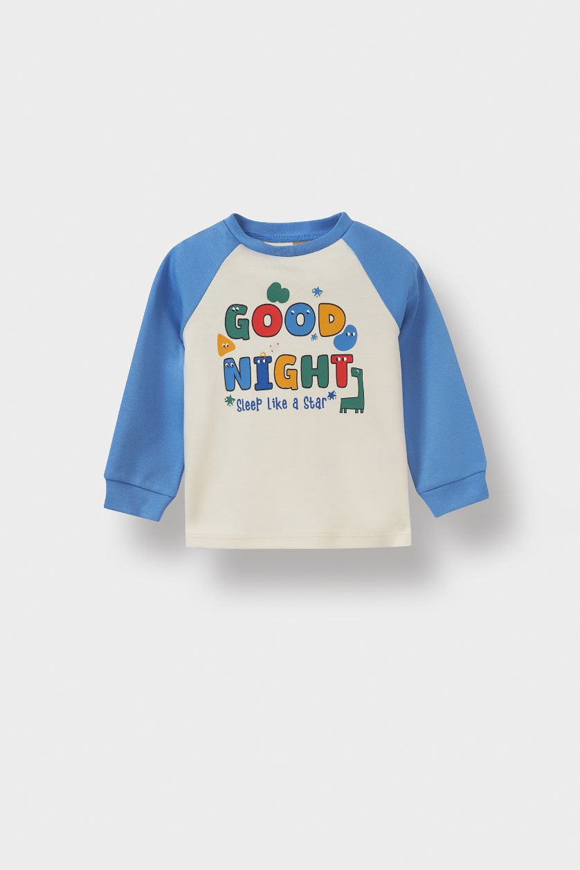 BÉBÉ GARÇON Bleu Ensemble Pyjama Top imprimé à manches longues et Pantalon pour bébé garçon