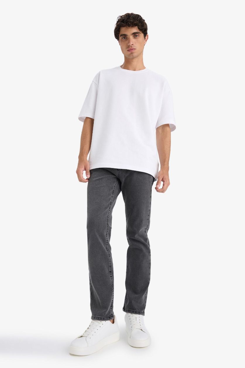 Man Anthracite Sergio Regular Fit Regular Hem Denim Trousers