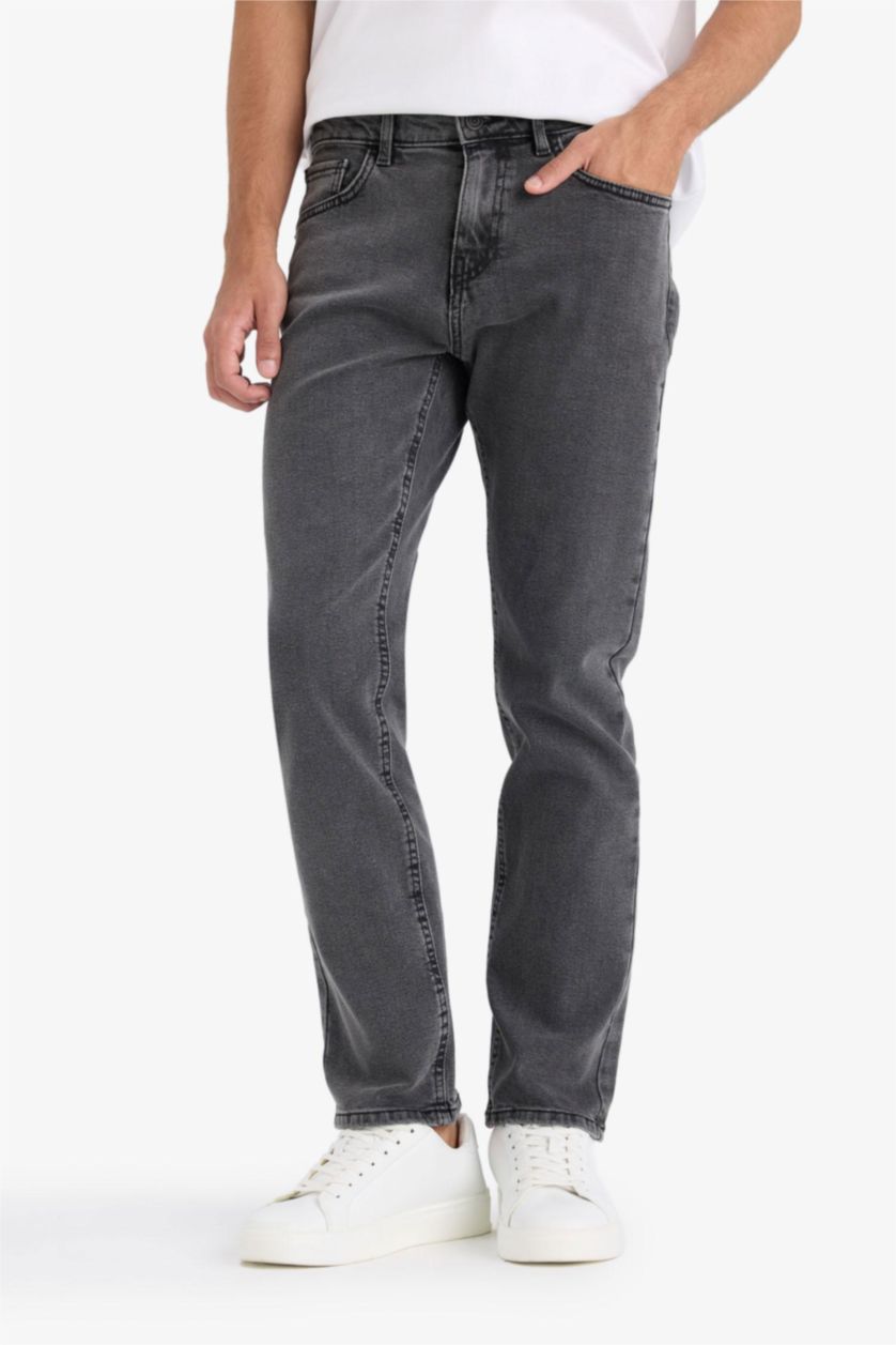 Man Anthracite Sergio Regular Fit Regular Hem Denim Trousers