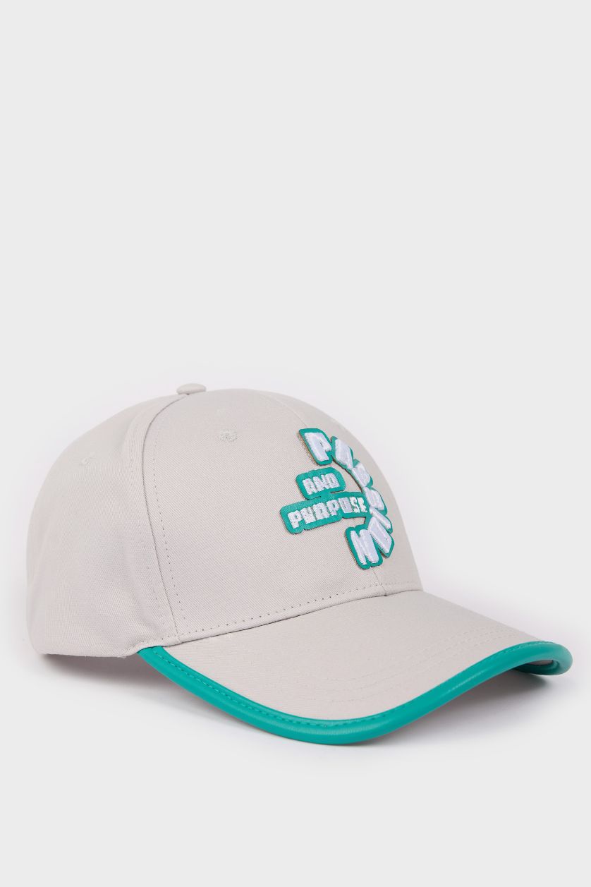 Kadın Gri Kadın Pamuklu Cap Şapka