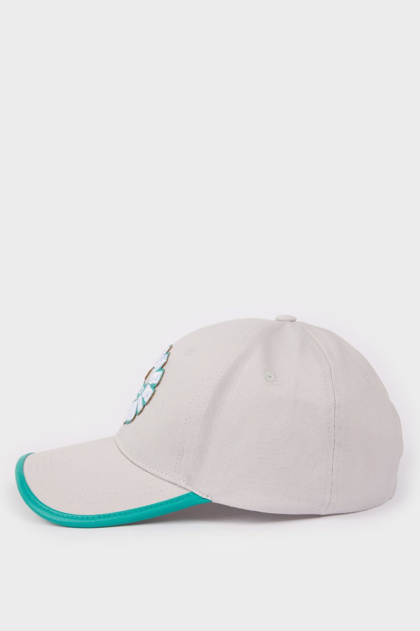 Kadın Gri Kadın Pamuklu Cap Şapka