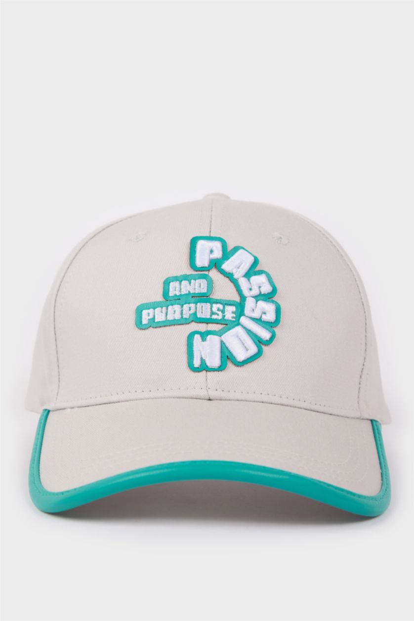 Kadın Gri Kadın Pamuklu Cap Şapka