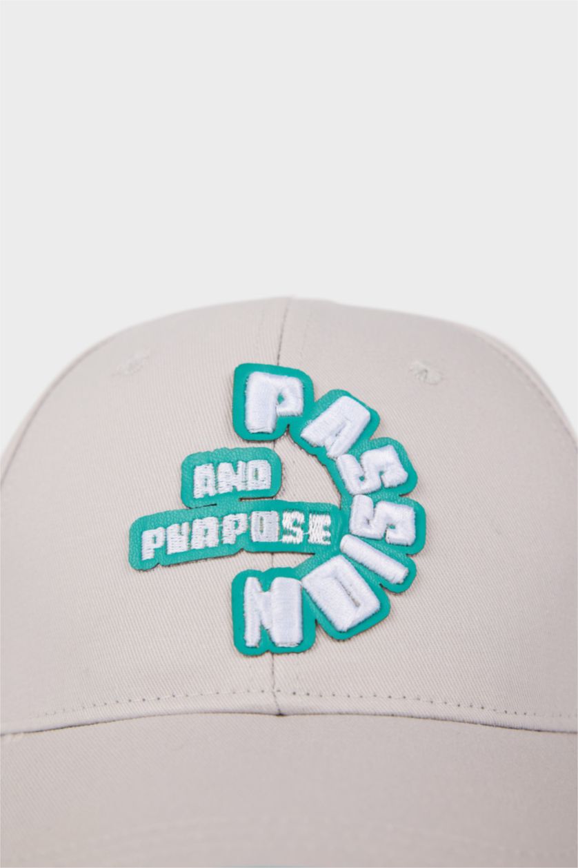 Kadın Gri Kadın Pamuklu Cap Şapka