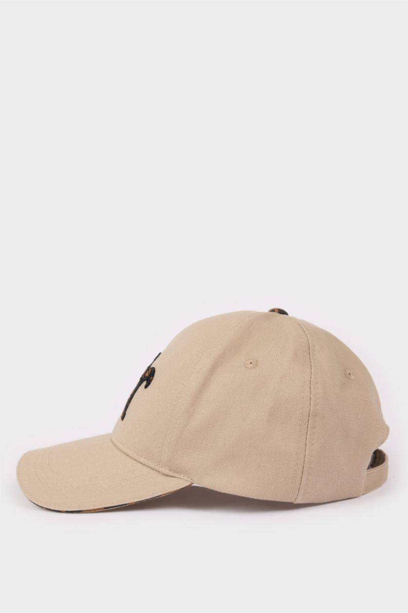 Kadın Bej Kadın Pamuklu Cap Şapka