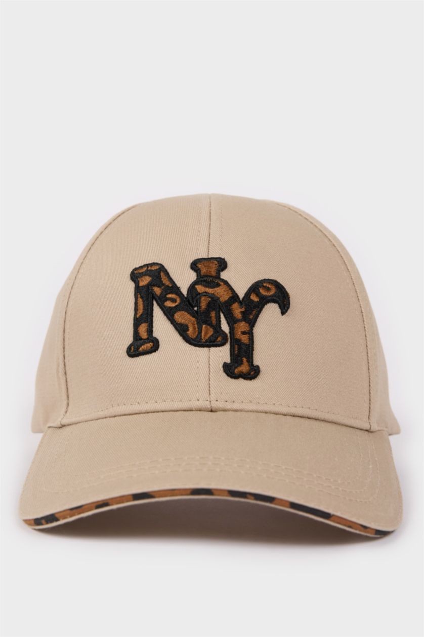 Kadın Bej Kadın Pamuklu Cap Şapka