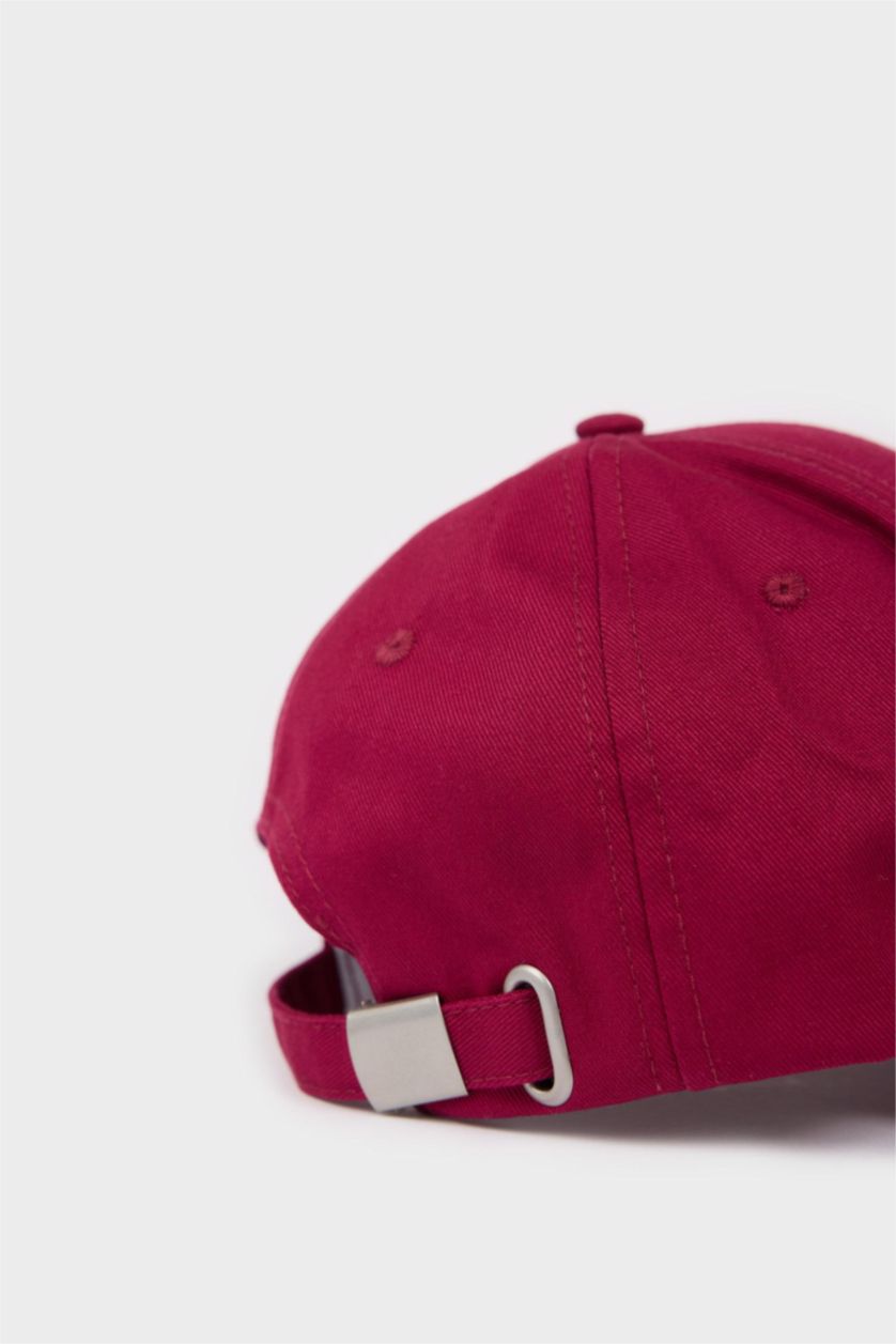 Kadın Bordo Kadın Pamuklu Cap Şapka