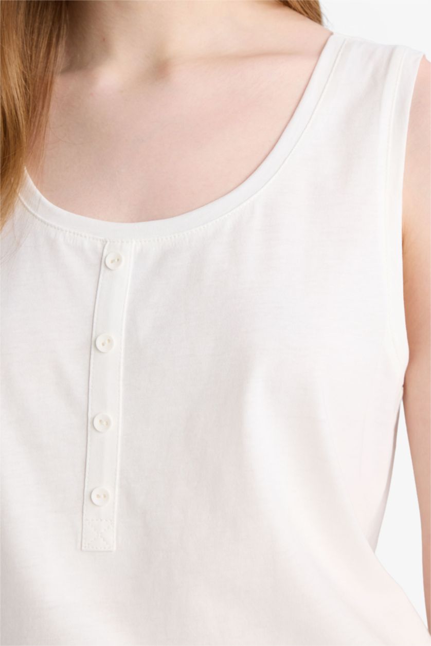 نساء بيج فاتح بلوزة كت سادة قصة عادية بياخة مستديرة