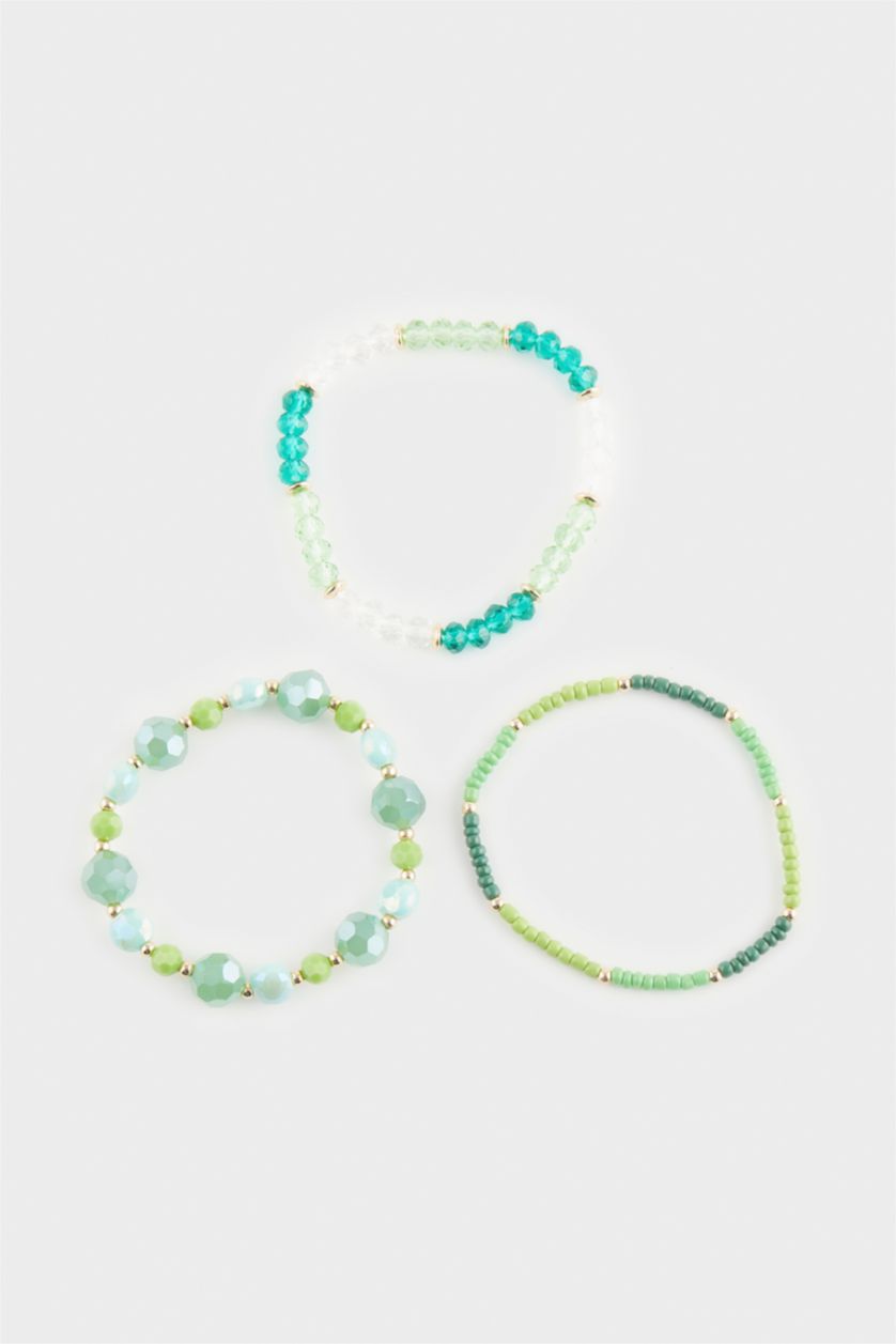 Kadın Yeşil Kadın 3'lü Mavi Taşlı Bileklik