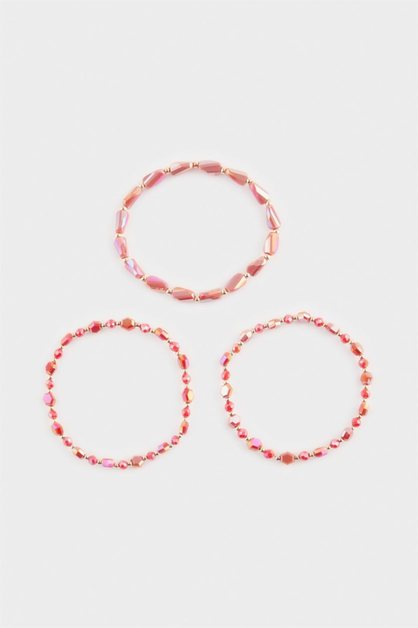 Kadın Karma Kadın 3'lü Kırmızı Taşlı Bileklik