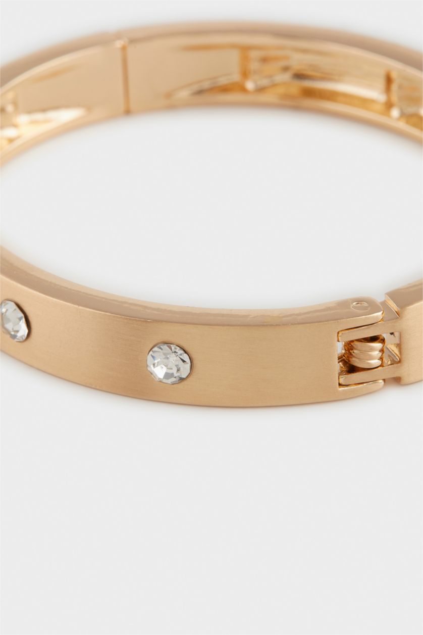 Kadın Altın Kadın Taşlı Gold Kelepçe Bilezik