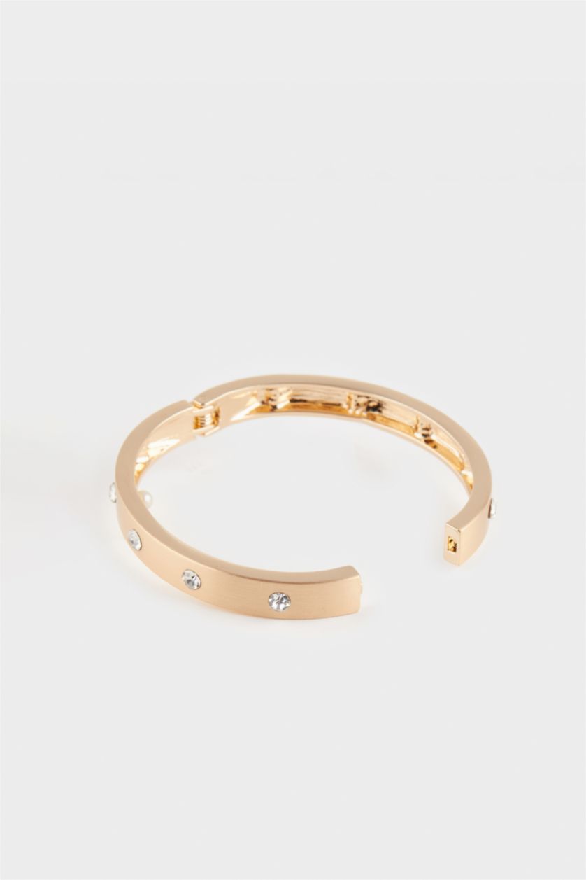 Kadın Altın Kadın Taşlı Gold Kelepçe Bilezik