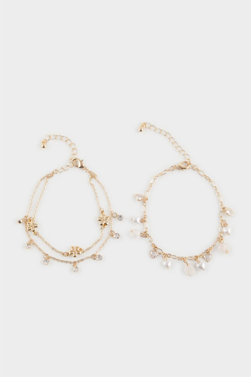 نساء Karma طقم من سوارين ذهبيين مع خرز للنساء