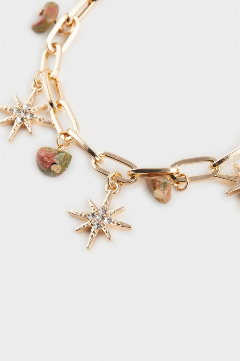 نساء Karma سوار ذهبي مع قلادة نجمة للنساء