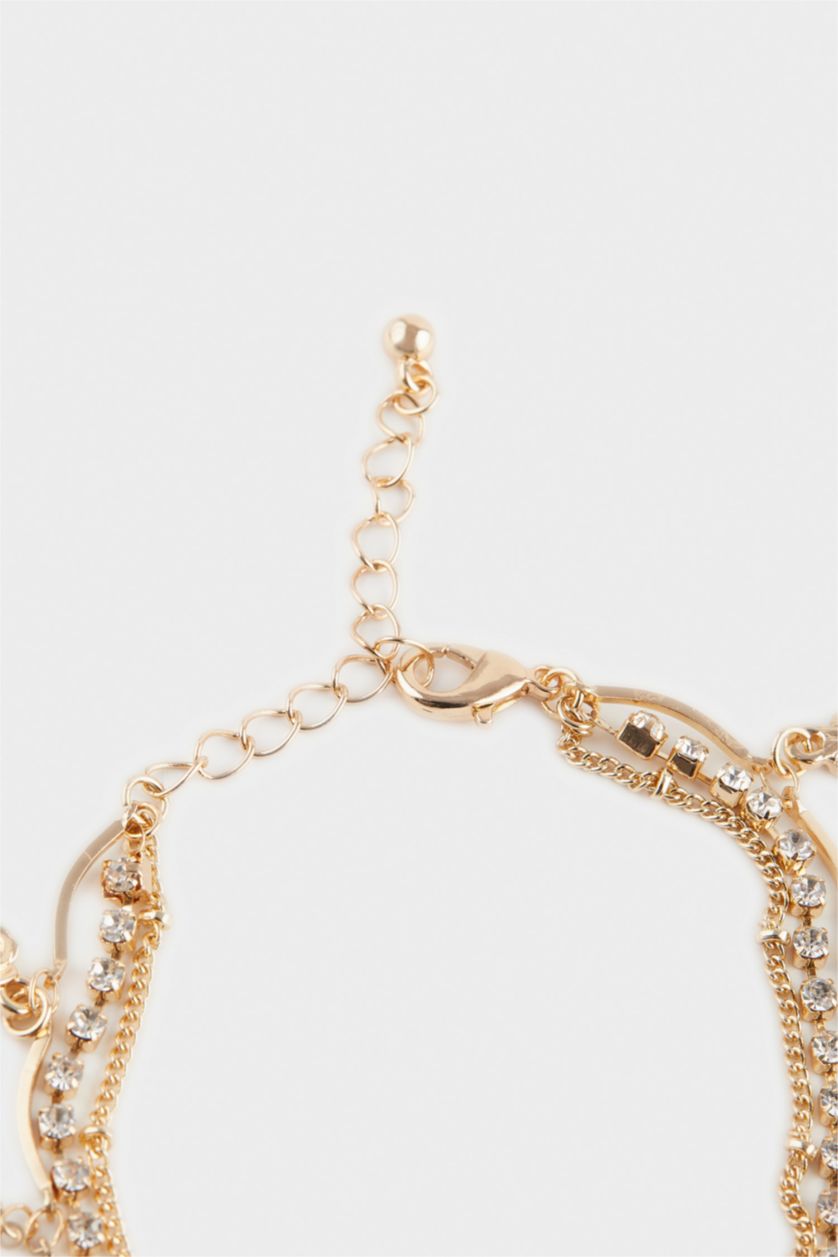 Женщины Разноцветный Женский Золотой Браслет с Камнями