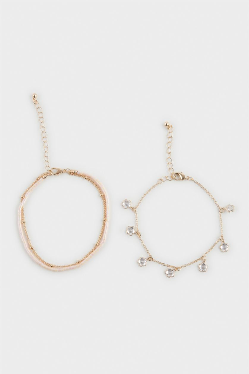 Женщины Разноцветный Женский браслет золотого цвета, комплект из 2