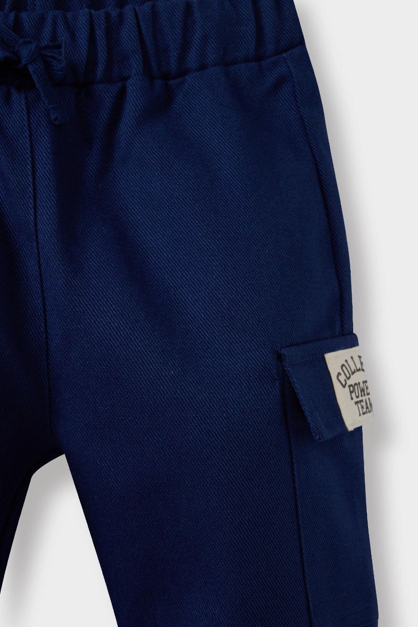 BABY BOY NAVY Baby Boy Jogger Fit Elastic Banded Leg Gabardine Trousers