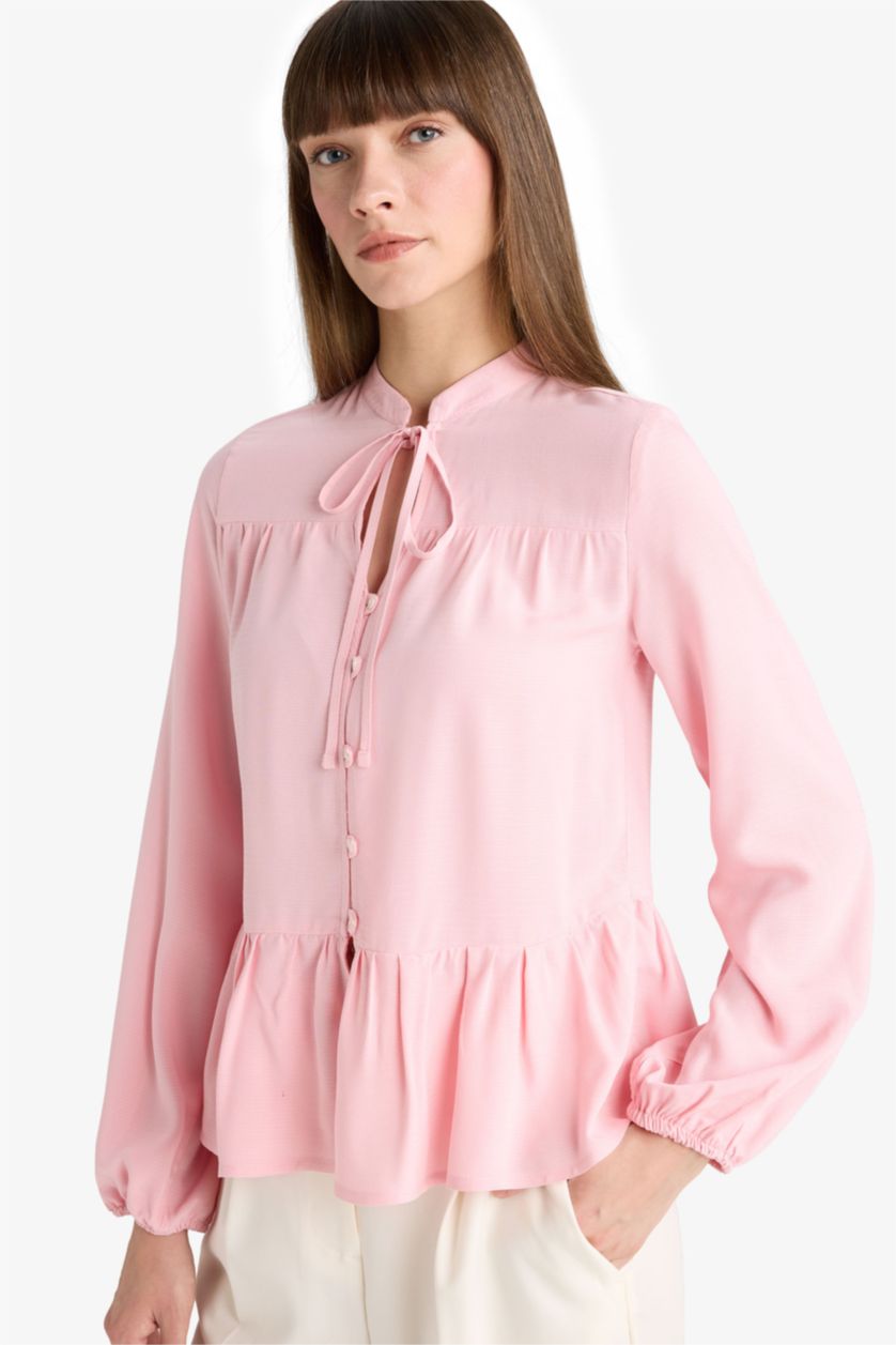 WOMAN Light Pink Regular Fit Long Sleeve Shirt