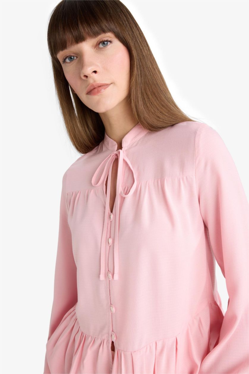 WOMAN Light Pink Regular Fit Long Sleeve Shirt