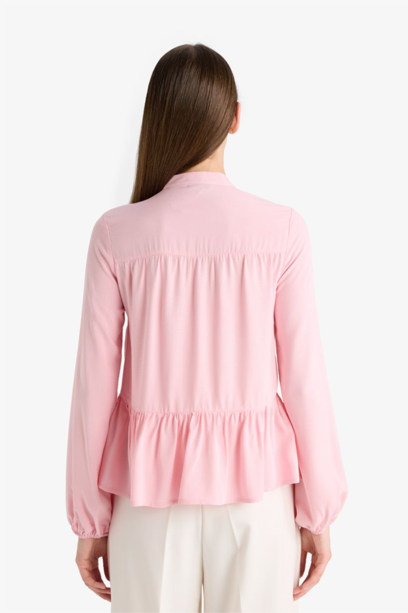 WOMAN Light Pink Regular Fit Long Sleeve Shirt