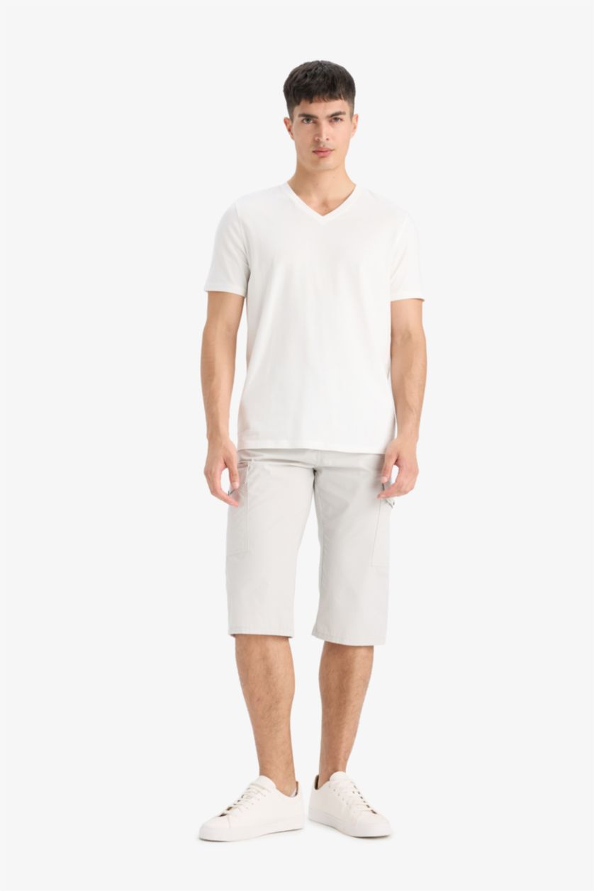 رجال بيج فاتح Slim Fit Short Sleeve T-Shirt