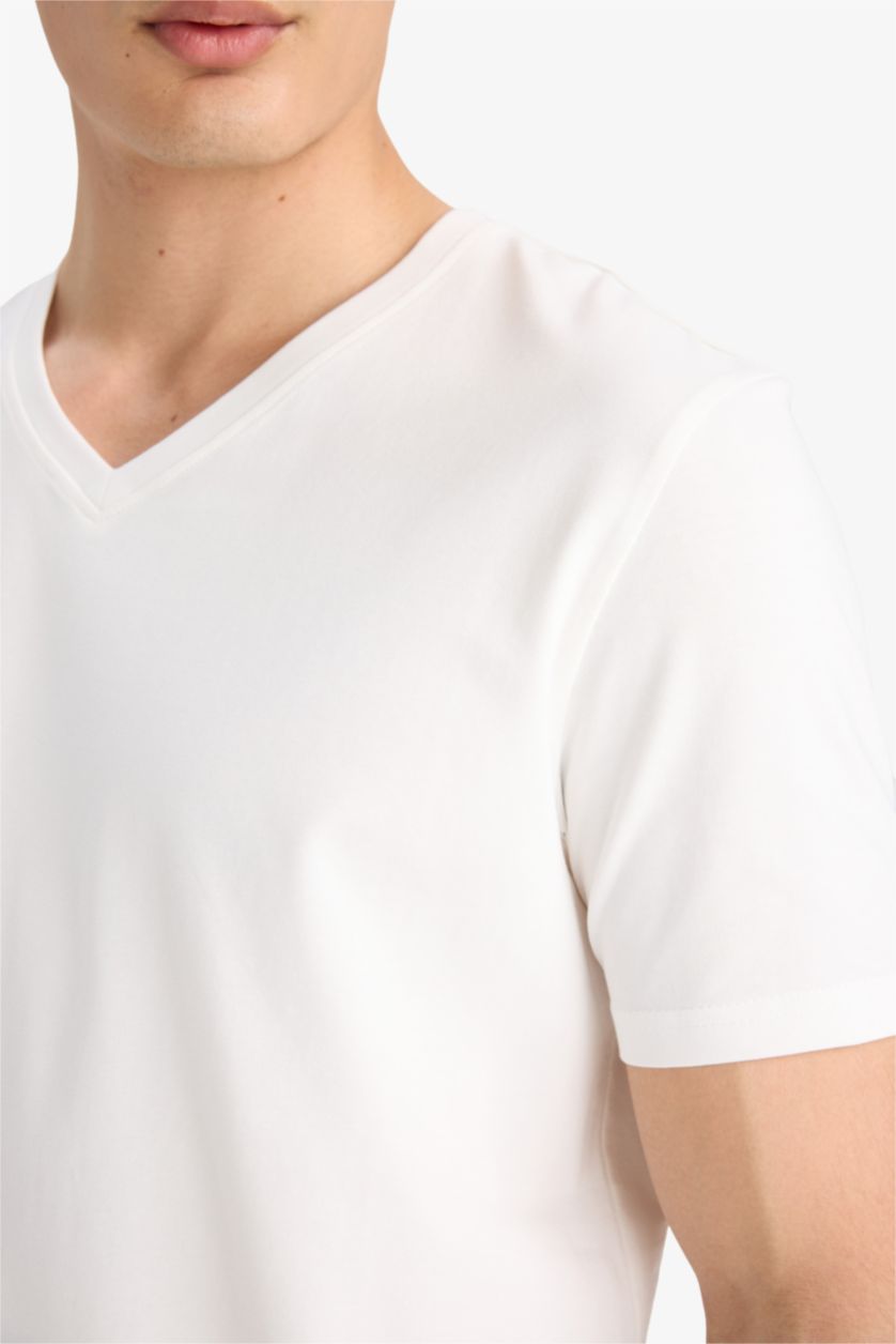 رجال بيج فاتح Slim Fit Short Sleeve T-Shirt