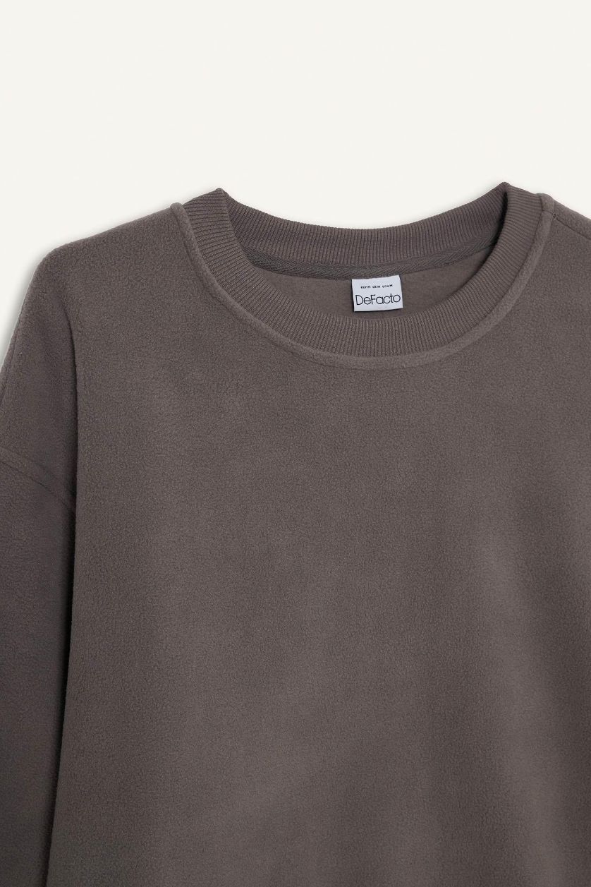 MAN Dark Grey Relax Fit Crew Neck Fleece Sweatshirt