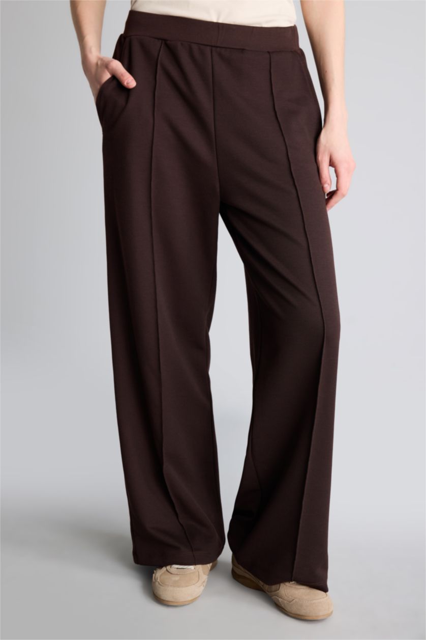 Kadın Kahve Wıde Leg Pantolon