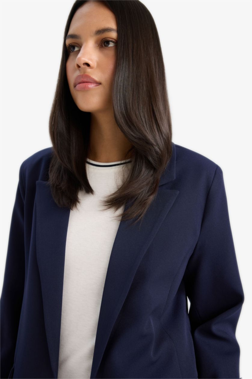 Woman NAVY Oversize Fit Square Collar Blazer