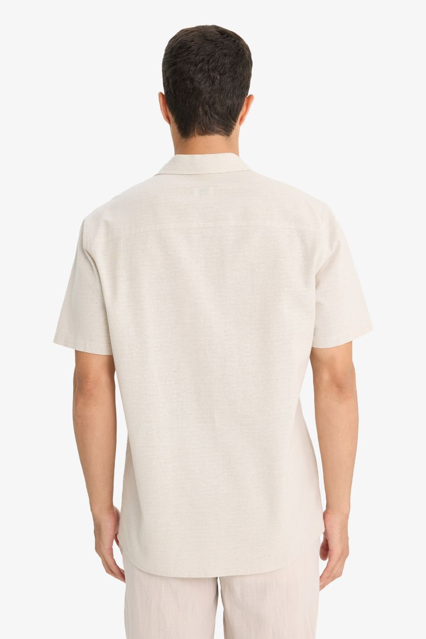 MAN Stone Regular Fit Polo Neck Cotton Shirt