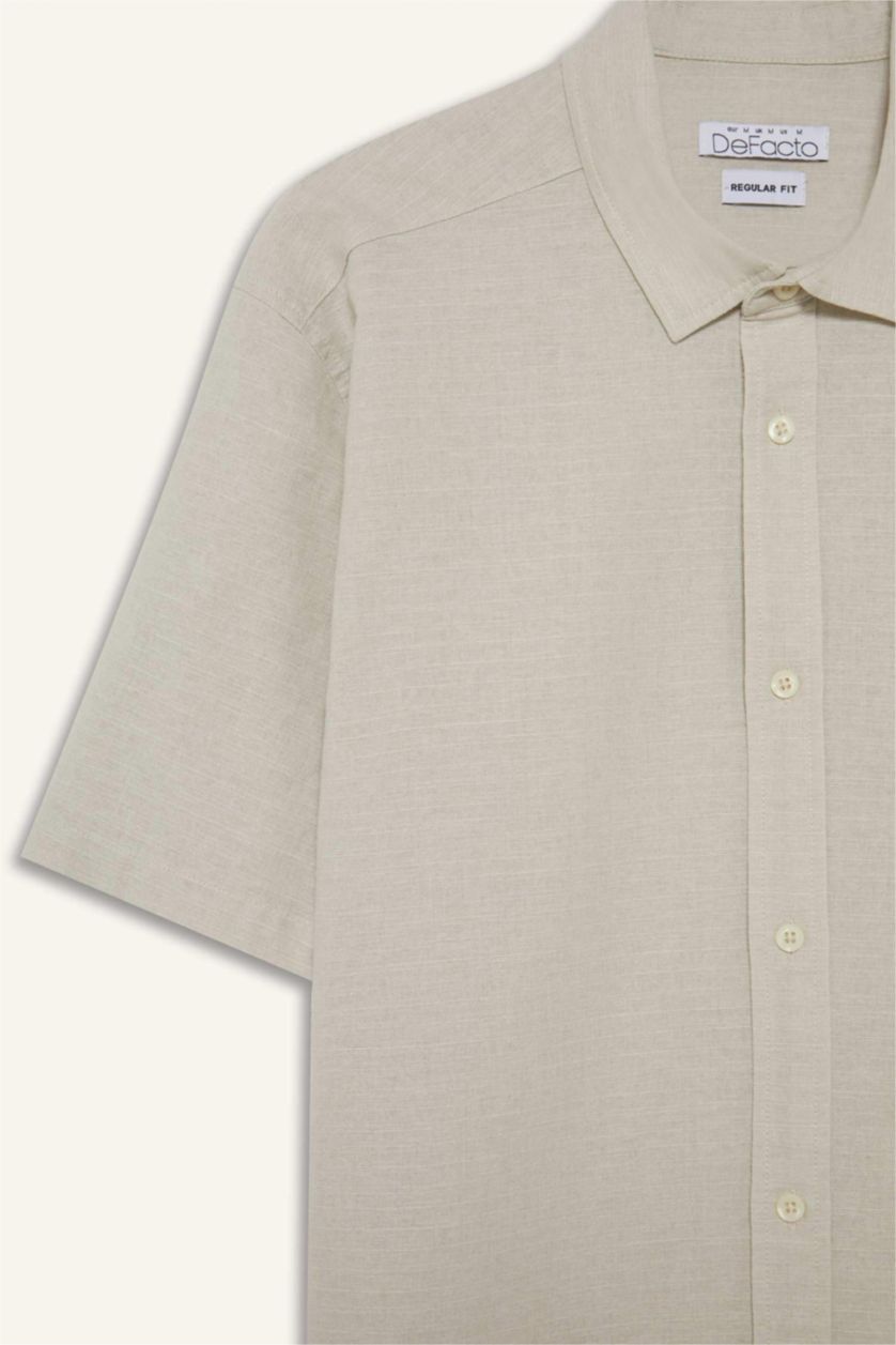 MAN Stone Regular Fit Polo Neck Cotton Shirt