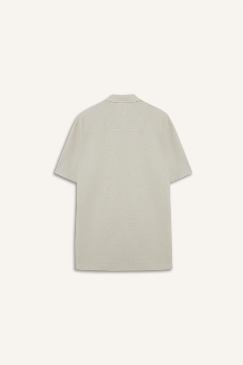 MAN Stone Regular Fit Polo Neck Cotton Shirt