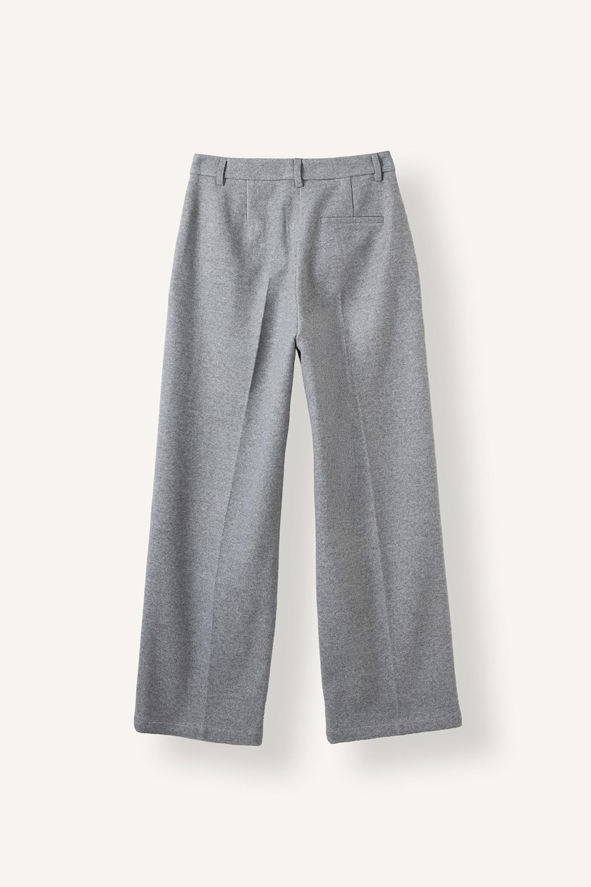 WOMAN Grey Melange High Waist Wide Leg Trousers