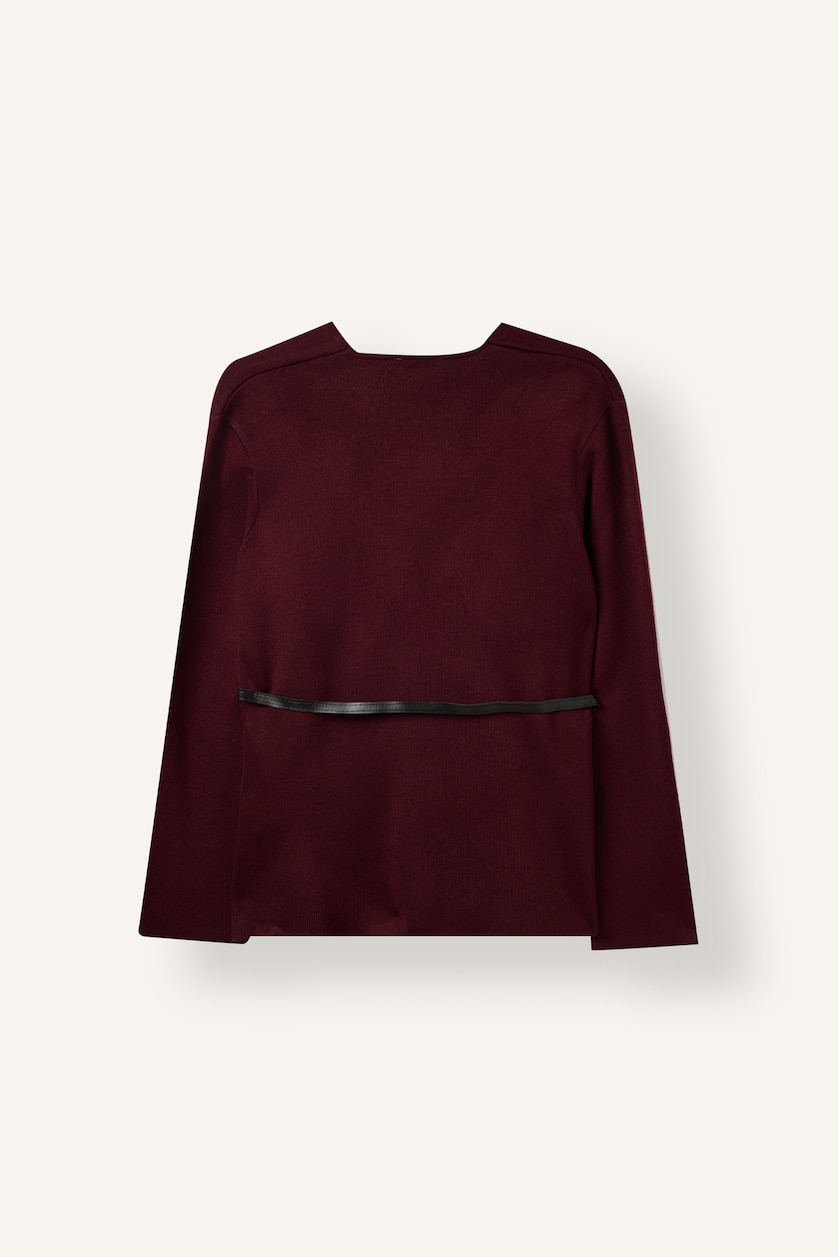 WOMAN Bordeaux Slim Fit Knitwear Cardigan