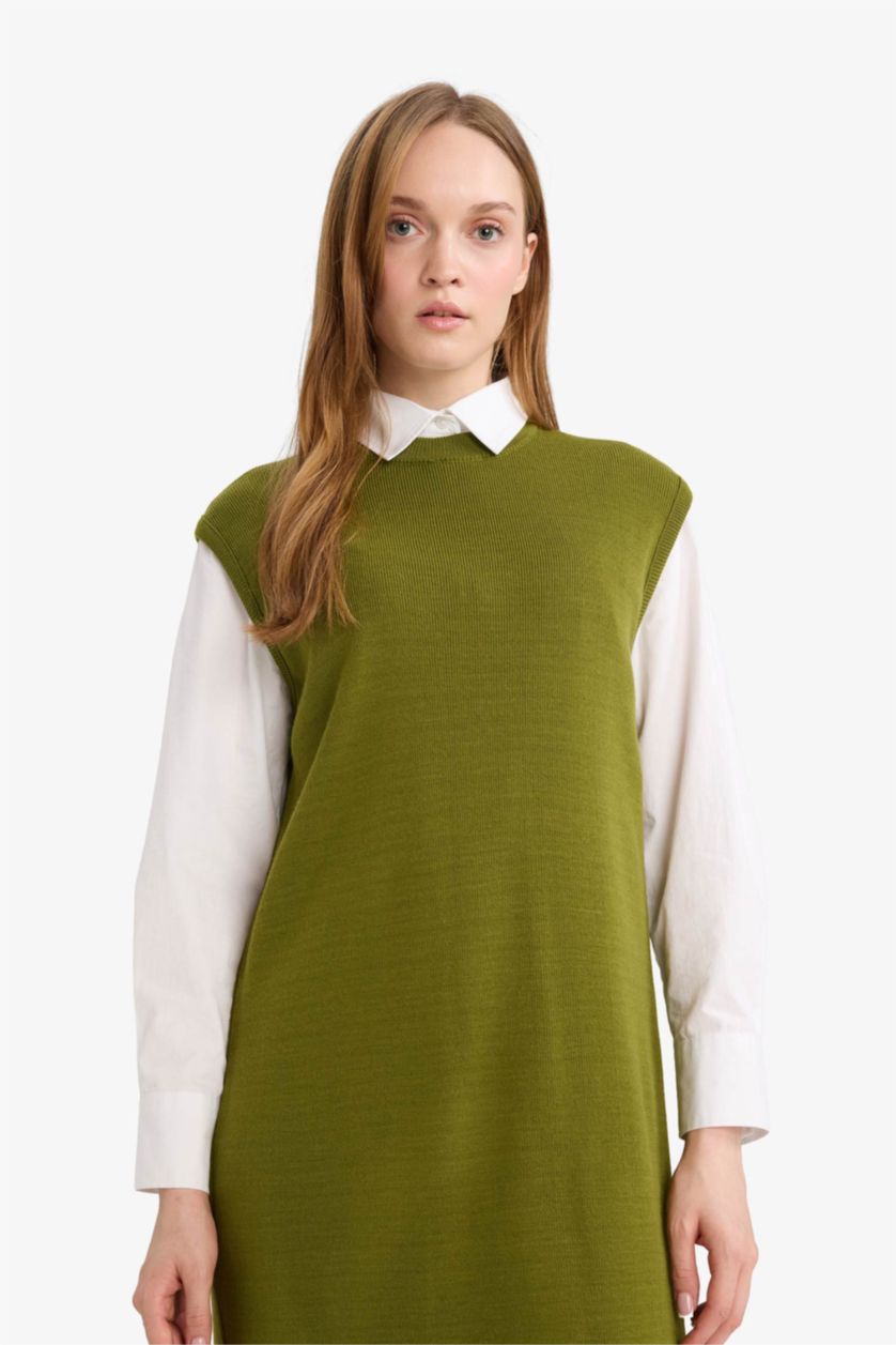 حريمي كاكي فيست تريكو بياقة عالية