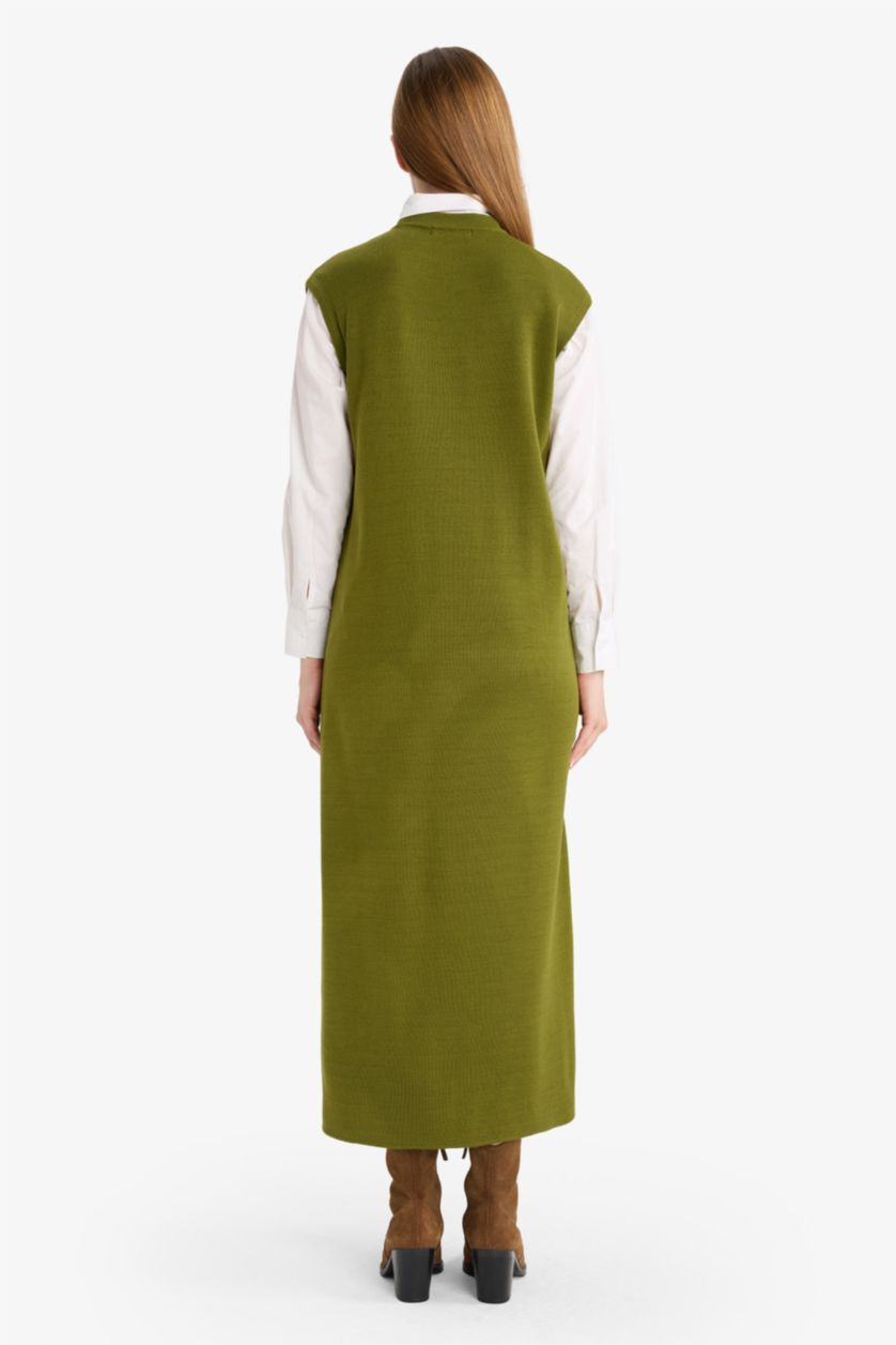 حريمي كاكي فيست تريكو بياقة عالية