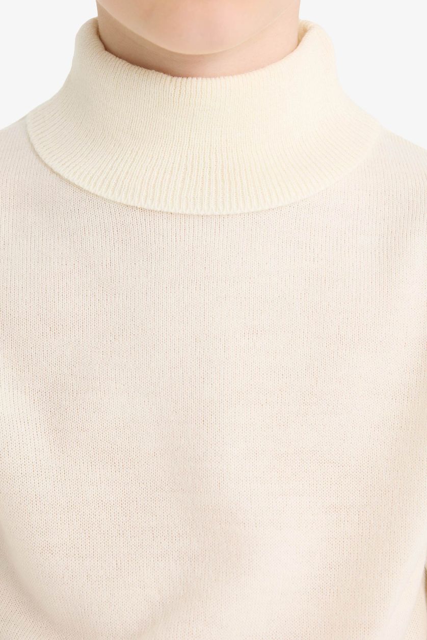 Мальчики и подростки Бежевый Мальчик, полу-гольф свитер