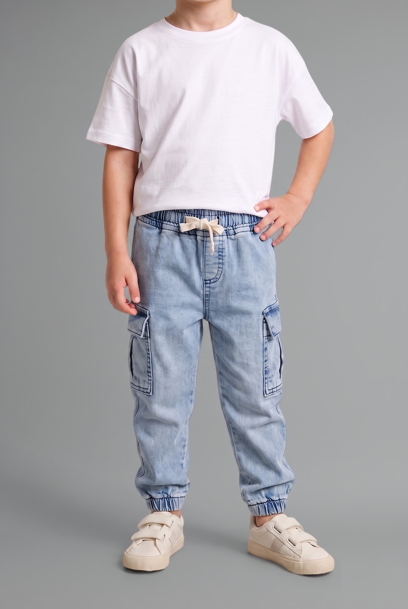 Малыши мальчики Светло-синий Джинсы Jogger Fit