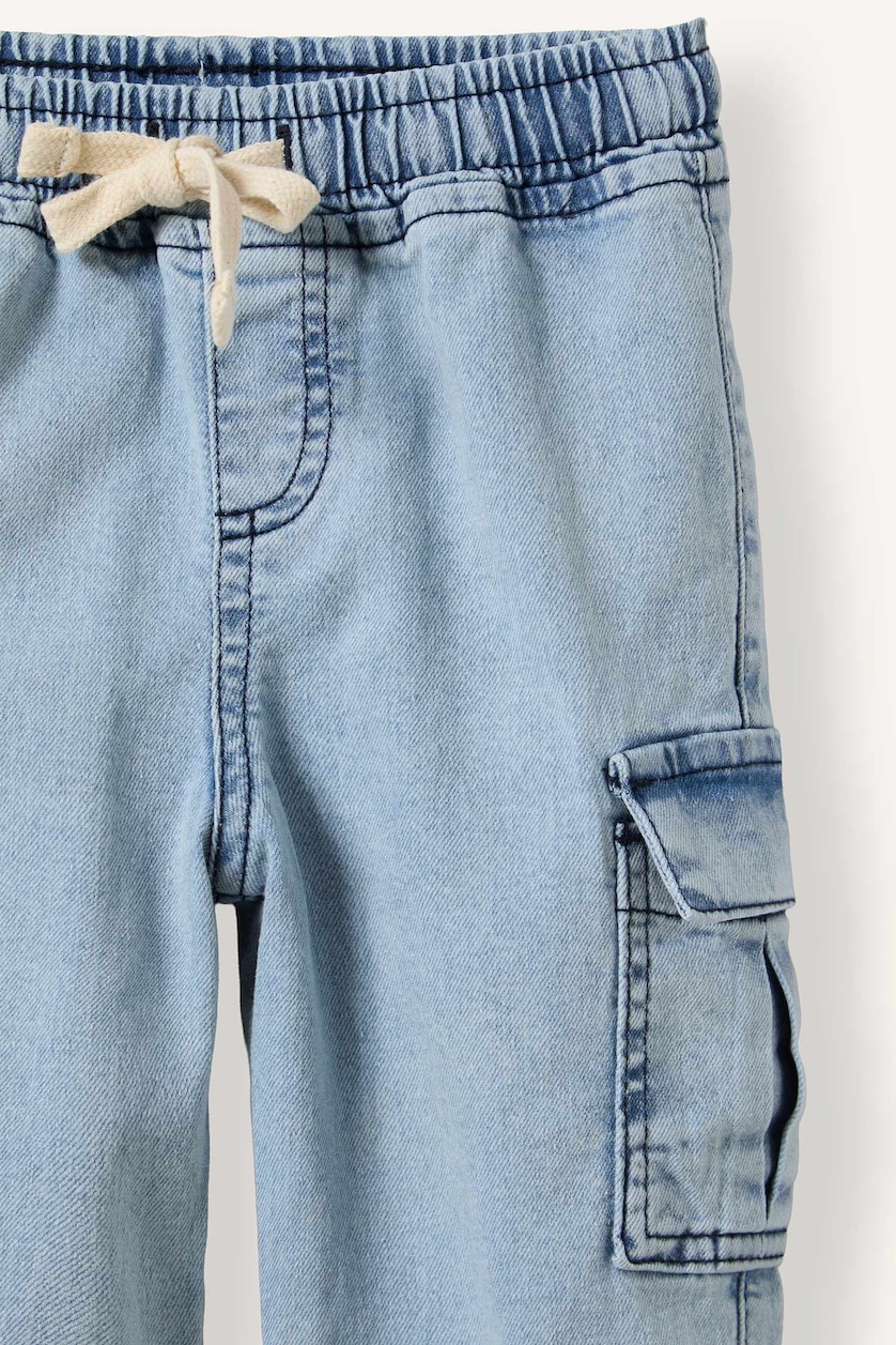 BÉBÉ GARÇON BLEU Clair Jean jogger à taille élastique et poches cargo pour bébé garçon