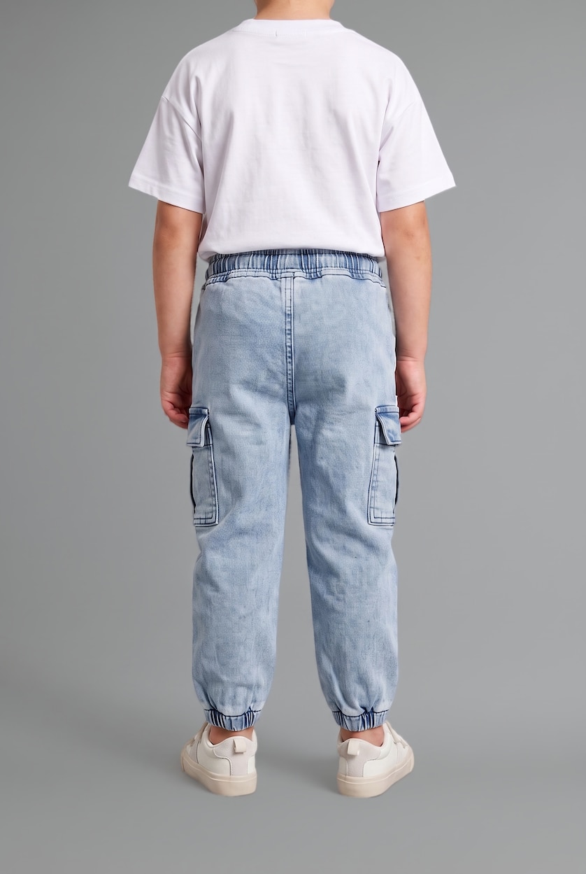 Малыши мальчики Светло-синий Джинсы Jogger Fit