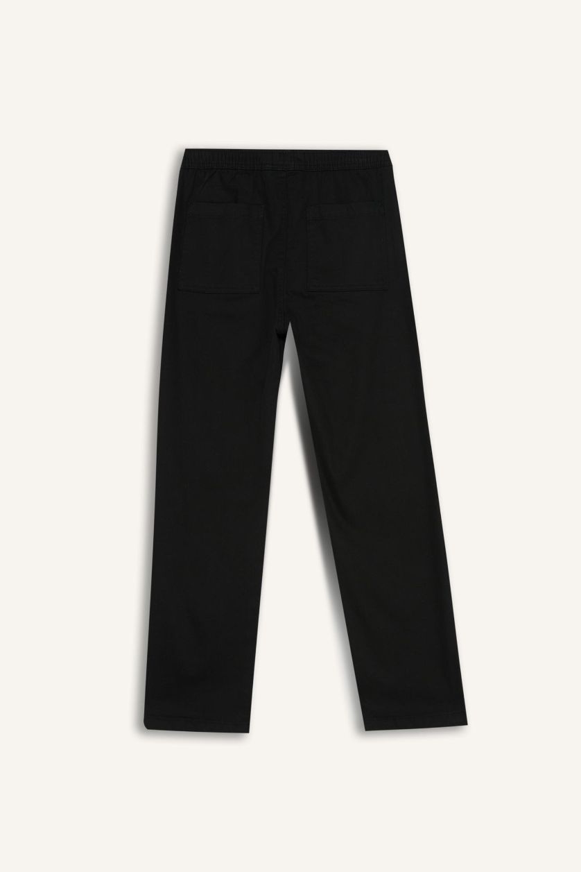 Erkek Çocuk - Genç Erkek Siyah Düz Paça Gabardin Pantolon Erkek Çocuk
