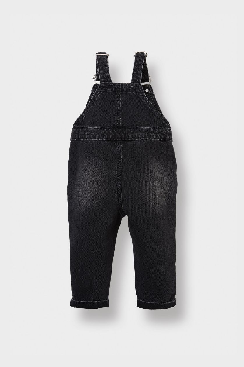 BABY BOY Anthracite Baby Boy Regular Fit Denim Jumpsuit