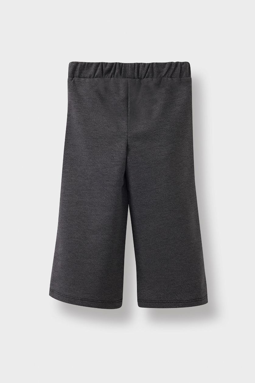 طفلة صغيرة أسود بنطلون بناتي مظهر جينز وايد ليج برجل واسع