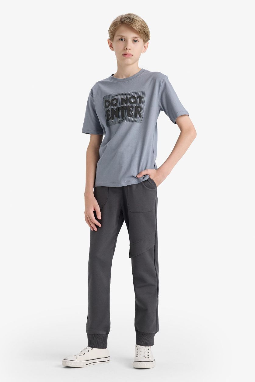 Erkek Çocuk - Genç Erkek Antrasit Beli Lastikli Eşofman Altı Erkek Çocuk