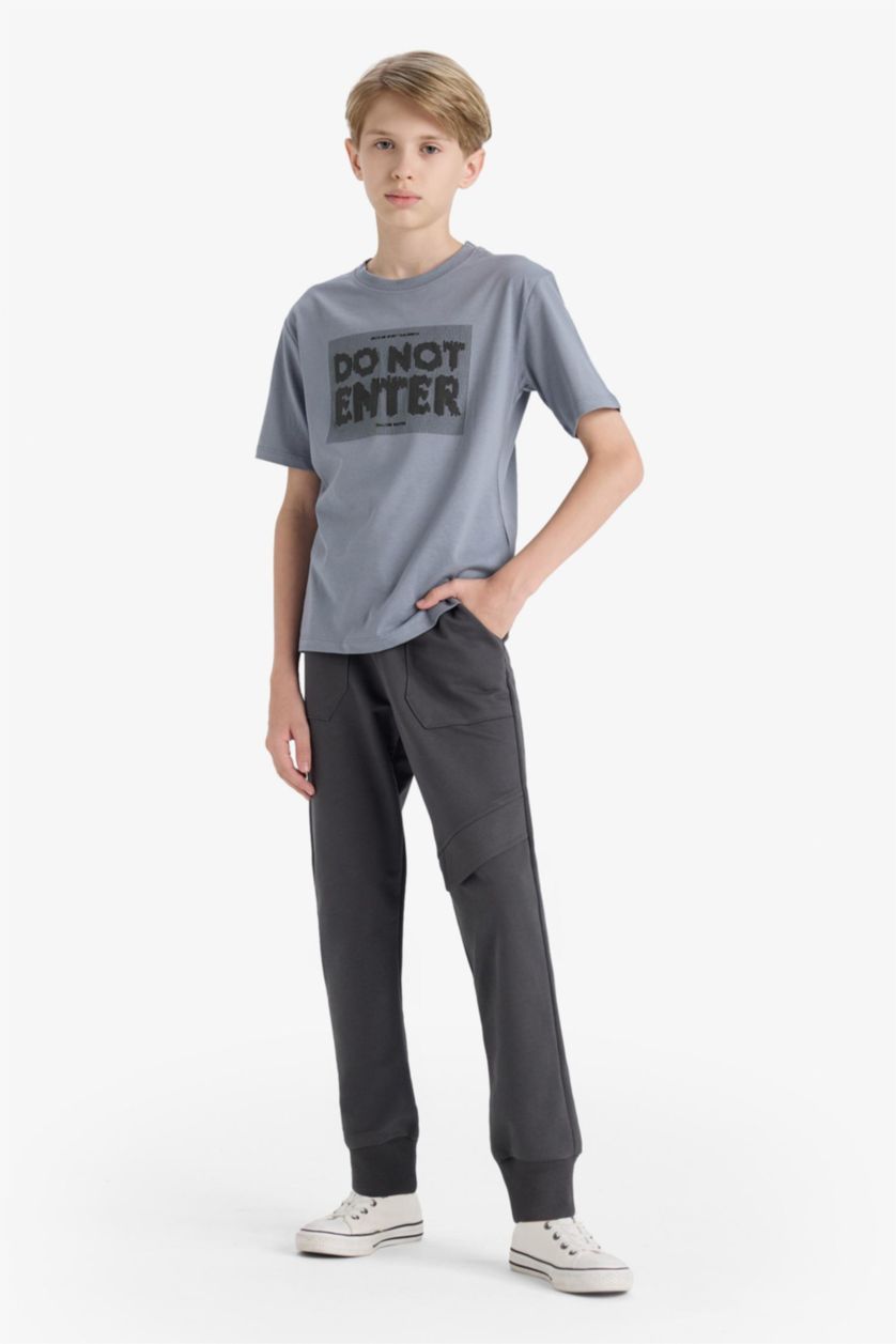 Erkek Çocuk - Genç Erkek Antrasit Beli Lastikli Eşofman Altı Erkek Çocuk