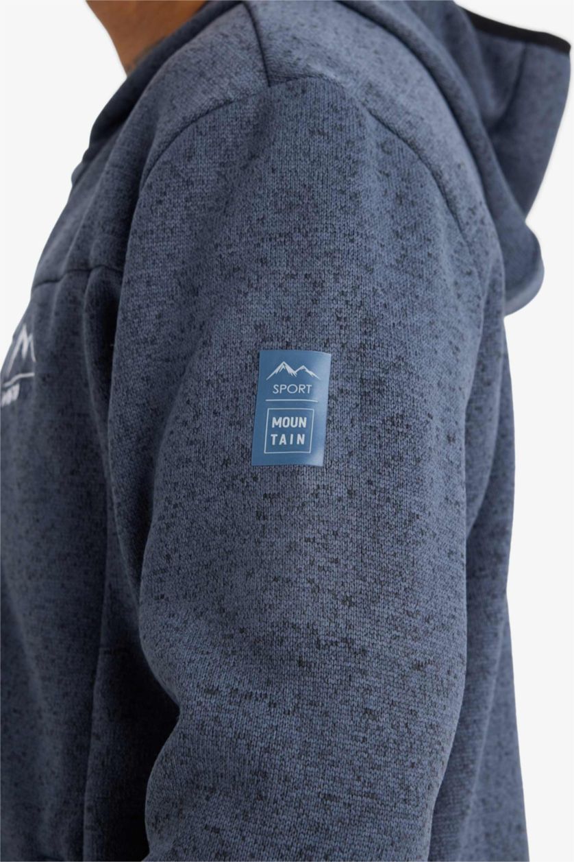 HOMME Marin Sweat à capuche zippé en polaire à intérieur doux de DeFactoFit