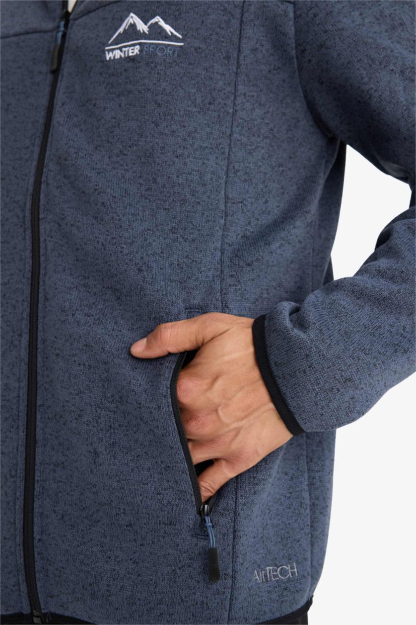 HOMME Marin Sweat à capuche zippé en polaire à intérieur doux de DeFactoFit