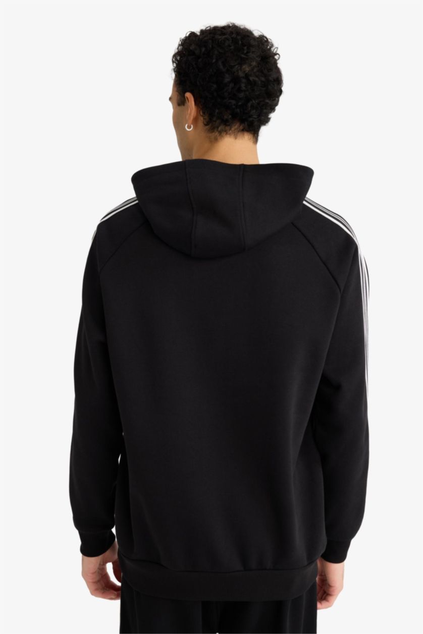 رجالي أسود سويت شيرت اوفر سايز مطبوع