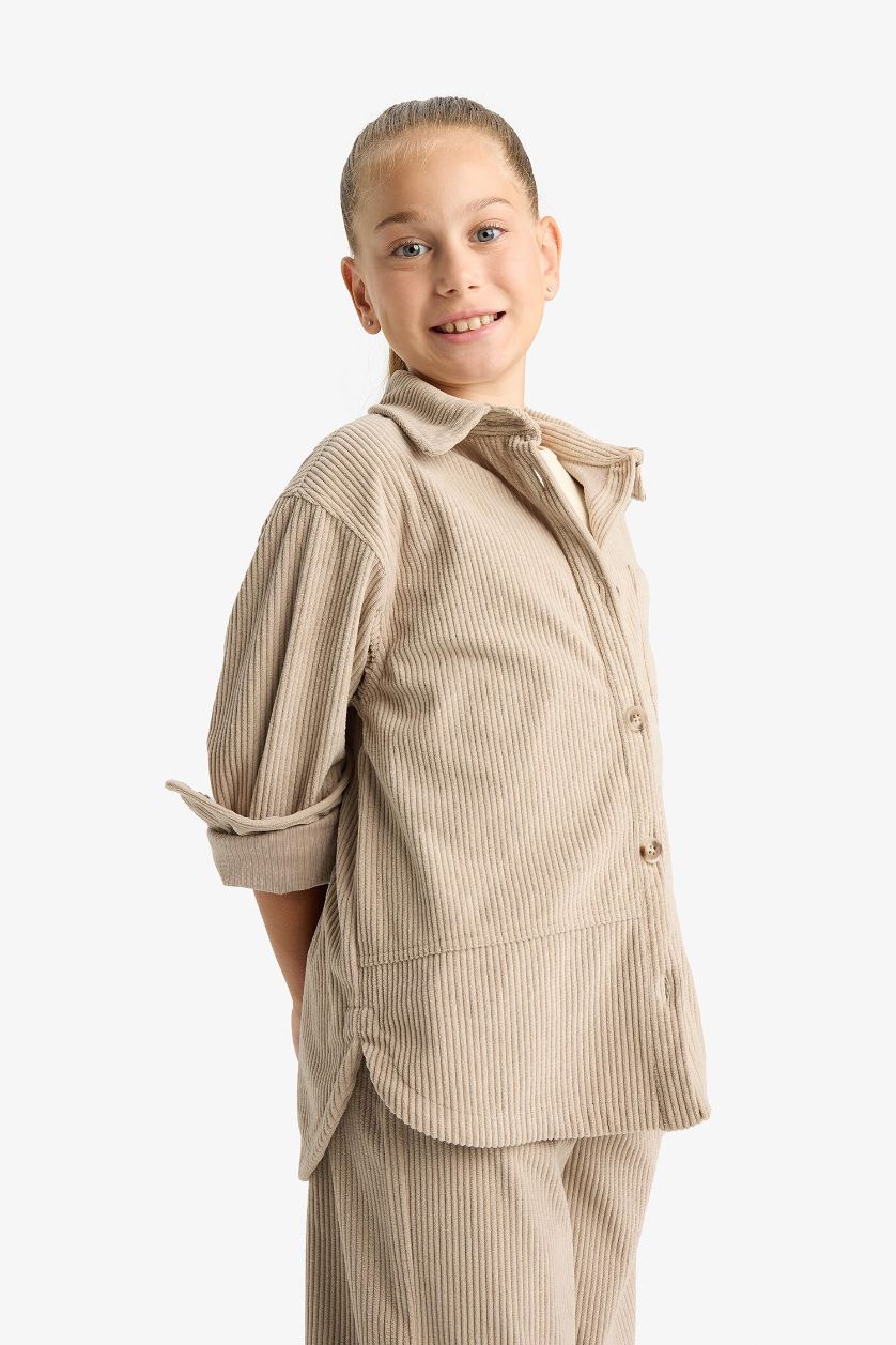 Kız Çocuk - Genç Kız Taş Uzun Kollu Gömlek Kız Çocuk