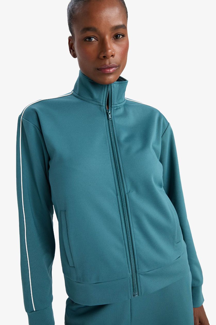 Woman Dark Green DeFactoFit Slim Fit Cardigan