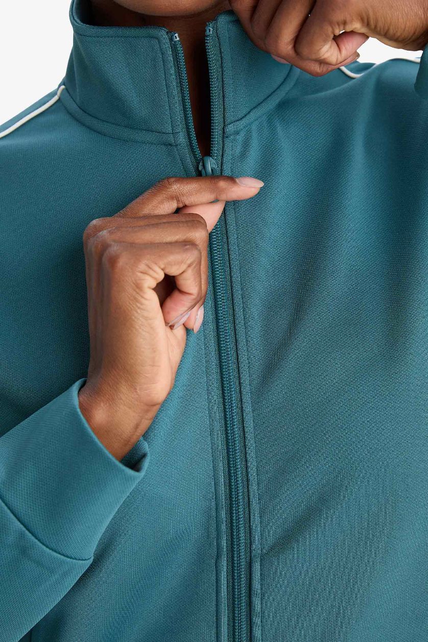 Woman Dark Green DeFactoFit Slim Fit Cardigan